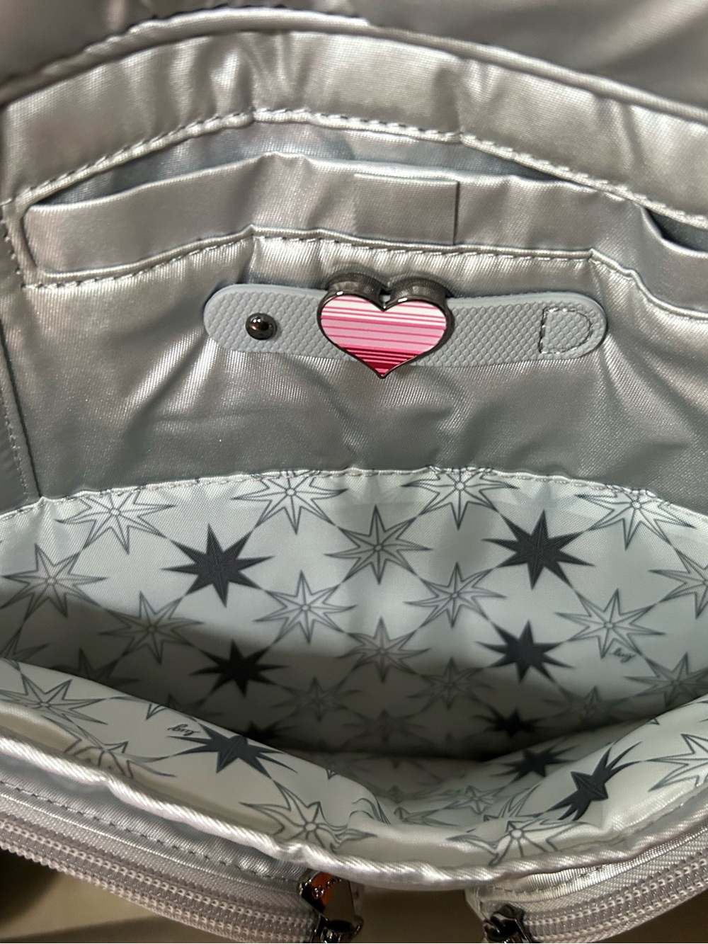 Lug Puddle Jumper LE Convertible Tote Metallic Silver Charm NEW FINAL PRICE DROP - Picture 4 of 12